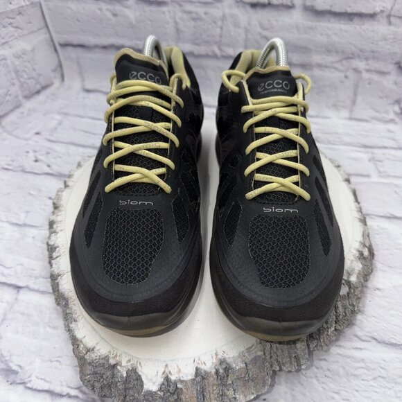 ECCO Biom Fjuel Racer Womens Size 9.5 Shoes Black Lime Cross Trainer Sneakers - Picture 2 of 11